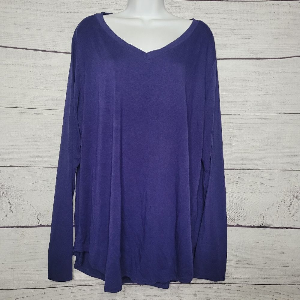 ‎Women's V Neck Long Sleeve Top 2XL
